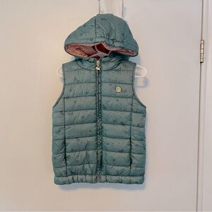 Toddler Girl Green and Pink Puffer Vest Size 4T